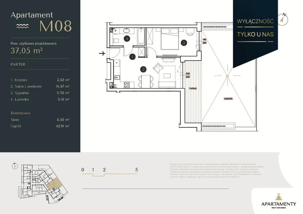 Apartament M08 - Kameralne wnętrze, duży ogród